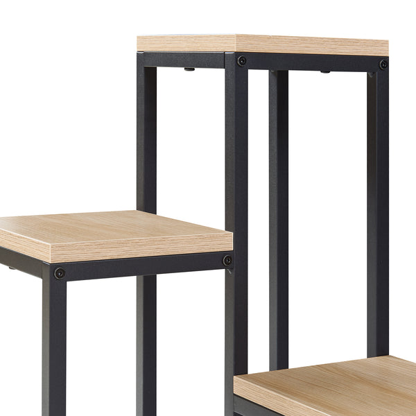 Blumentreppe Ameland Metall Schwarz [en.casa]