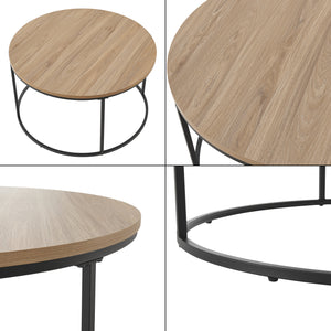 Couchtisch Kuhmoinen 45xØ80 cm Schwarz [en.casa]