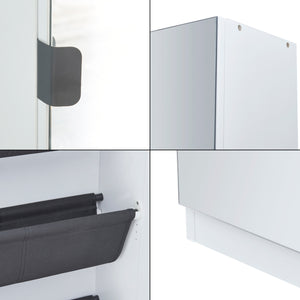 Schuhschrank Meura 160x48x20cm verspiegelt Weiß [en.casa]