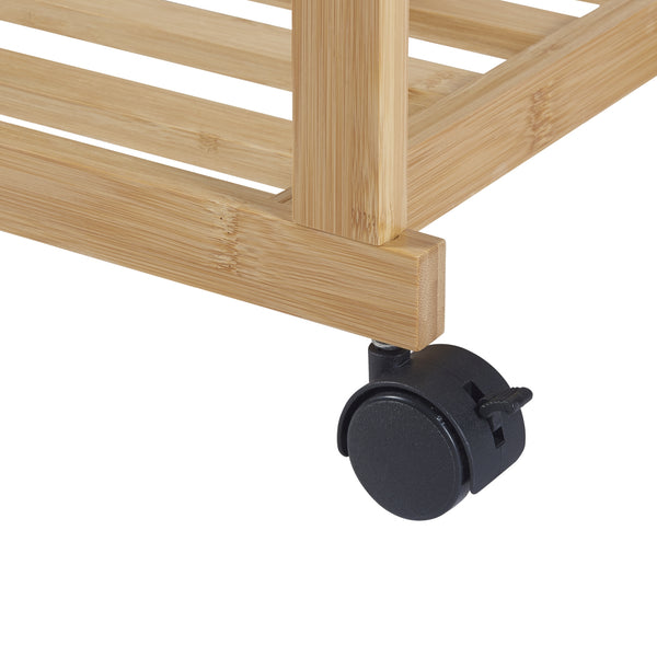 Rollbarer Garderobenständer Ilmajok Bambus [en.casa]