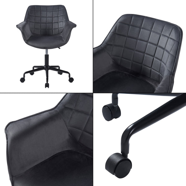 Bürostuhl Kaavi Dunkelgrau [en.casa]