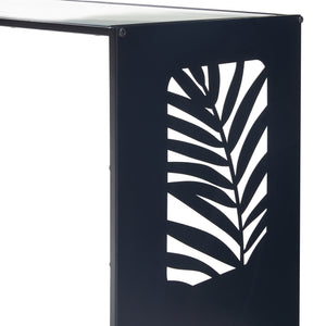 Beistelltisch Ulvik 50x50x35cm aus Metall und Glas Schwarz [en.casa]