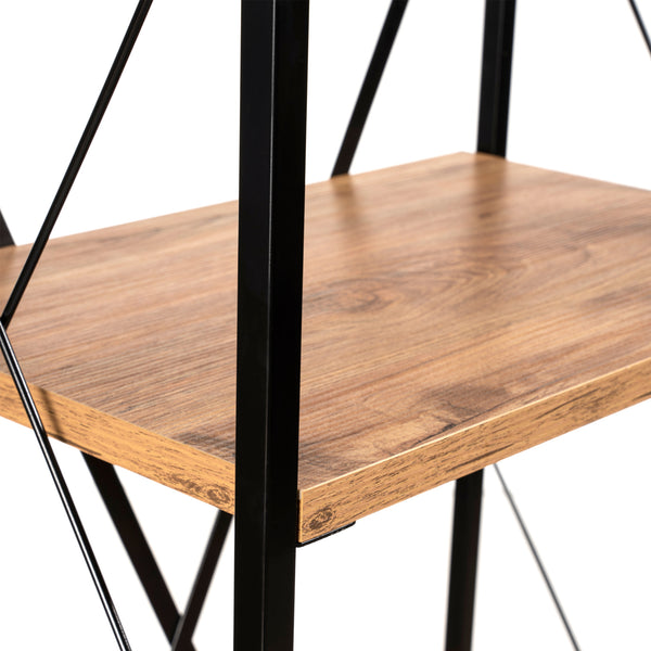 Standregal Åre 180x50x30cm Schwarz/Holzoptik [en.casa]