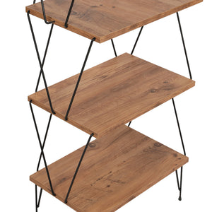 Standregal Boden 164x46x30 cm Schwarz/Holzoptik [en.casa]