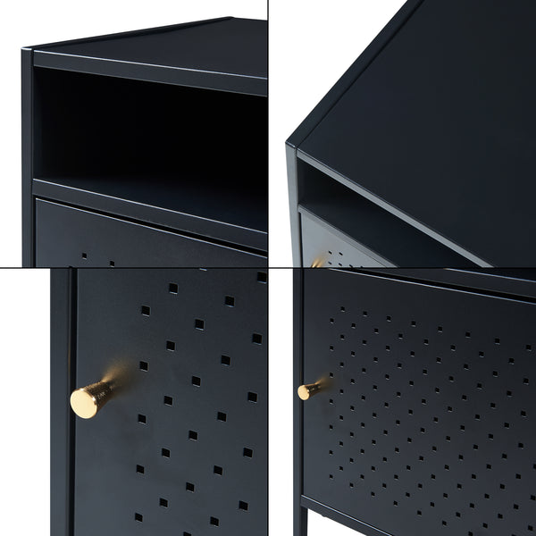 Nachtschrank Janakkala 55x40x40 cm Stahl Schwarz [en.casa]