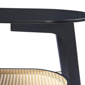 Couchtisch Taivalkoski 120x43x40 cm Schwarz/Rattanoptik [en.casa]