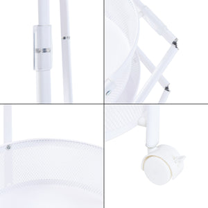 Rollwagen Sørreisa mit 4 Ebenen 123xØ37,5cm Weiß [en.casa]