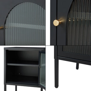Nachtschrank Karlskrona 60x42,5x40 cm Schwarz, matt [en.casa]