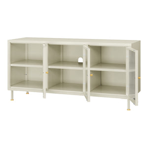 TV-Schrank Lindau Stahl 120x40x59 cm Cremeweiß [en.casa]
