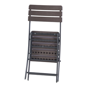 Klappstuhlset Lillestrøm 2-tlg. Holzoptik, Dunkelbraun [en.casa]