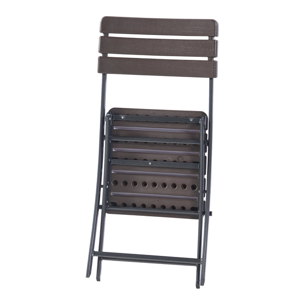 Klappstuhlset Lillestrøm 2-tlg. Holzoptik, Dunkelbraun [en.casa]