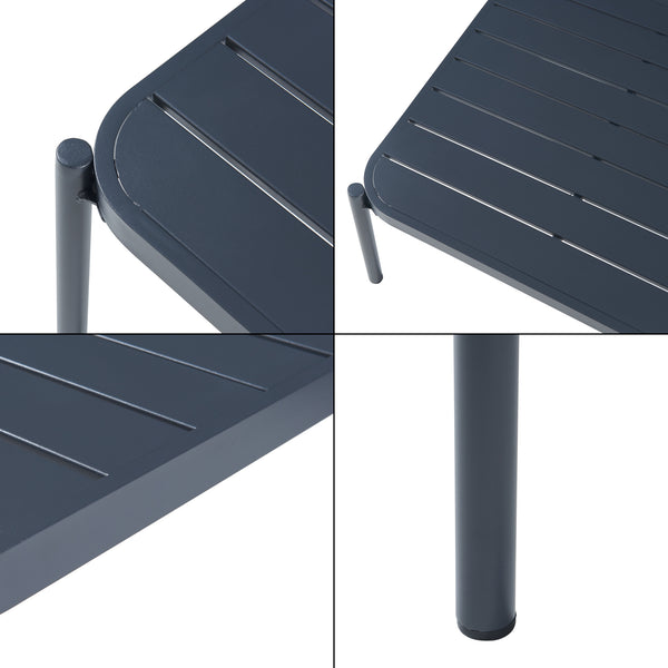 Gartenmöbelset Accettura 3-tlg. Aluminium Grau [casa.pro]