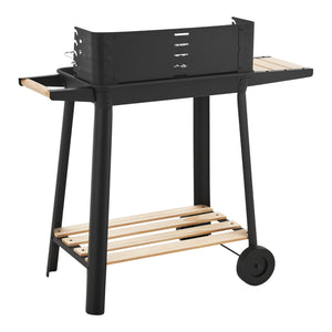 Grillwagen Ari 78x86x30cm Schwarz/Holz [casa.pro]