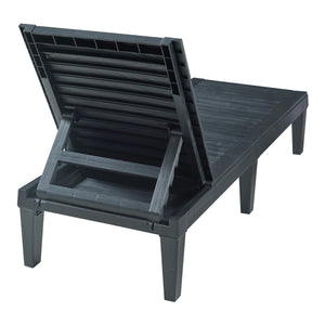 Sonnenliege Ateleta 172x58 cm Schwarz [casa.pro]