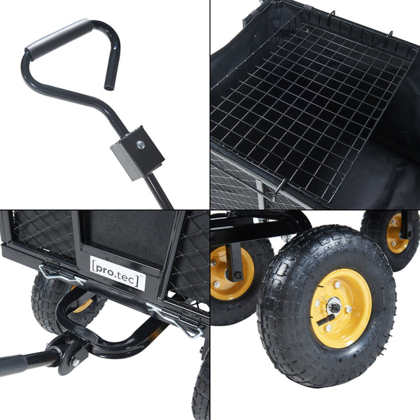 Bollerwagen Corropoli 112x51 cm max. 550kg Schwarz/Gelb [pro.tec]