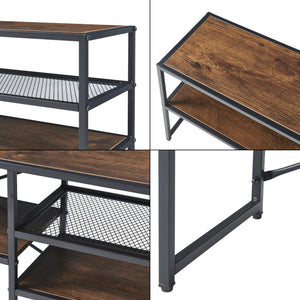 Fernsehtisch Västiarharg 120x30x46 cm Schwarz/Walnussoptik [en.casa]