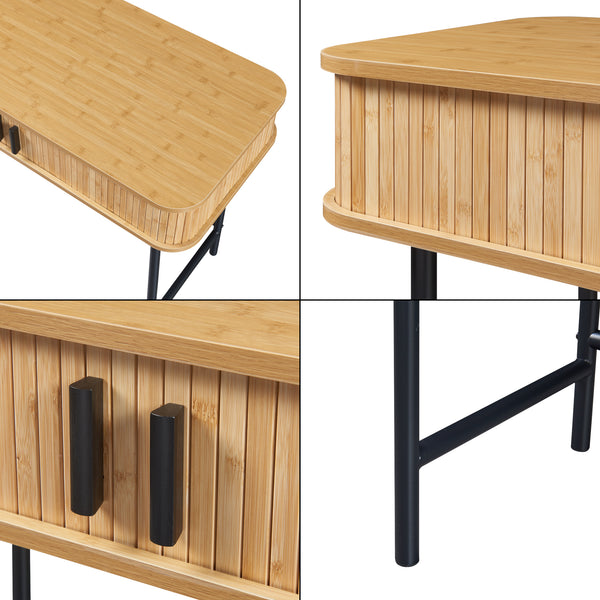 Konsolentisch Tvedestrand 100x50x76 cm Holzfarben/Schwarz [en.casa]