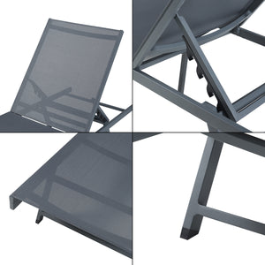 Sonnenliege Baragiano 197x64x30 cm Dunkelgrau [casa.pro]