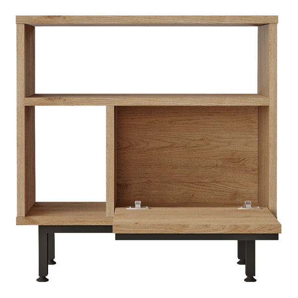 Beistelltisch Kvænangen 60x60x26 cm Eichen-/Rattanoptik [en.casa]