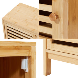 Beistellschrank mit 3 Türen Ypäjä 82x33x27 cm Bambus [en.casa]