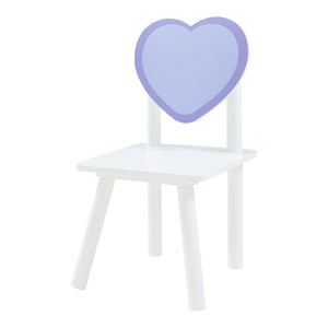 Kindersitzgruppe Siljan mit Herz-Design Weiß/Lila [en.casa]