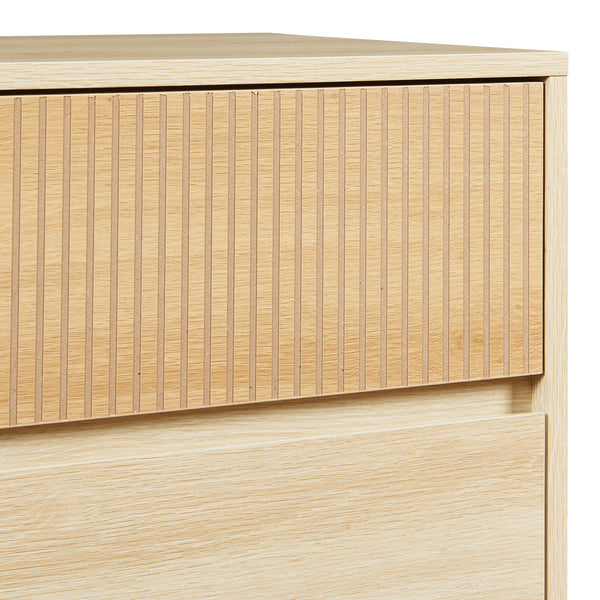 Kommode Landskrona 80x80x40 cm mit 3 Schubladen Eicheoptik [en.casa]