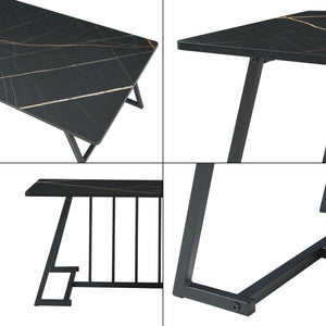 Couchtisch Nospoo 120x60x46 cm Marmoroptik, schwarz [en.casa]