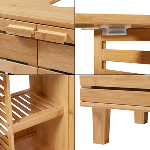 Waschbeckenunterschrank Epind 60x66x30 cm Bambus Natur [en.casa]