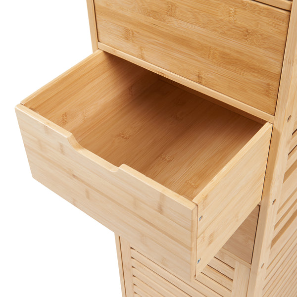 Hochschrank Boksereys 180x35x35 cm Bambus [en.casa]