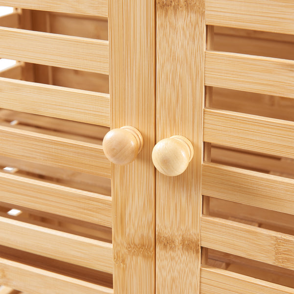 Badezimmerschrank Raurgela 180x80x40 cm Bambus [en.casa]