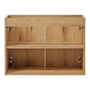 Waschtisch Skelbolu 80x57x39 cm mit LED-Spiegel Eicheoptik [en.casa]