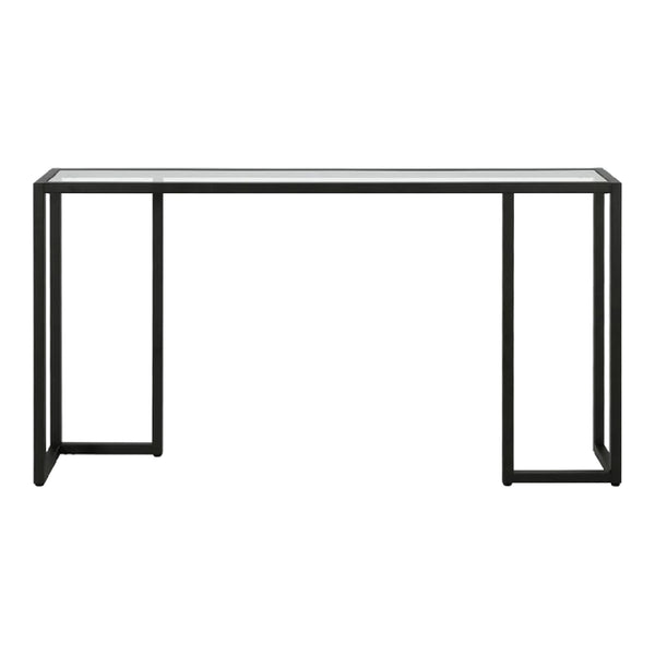 Konsolentisch Ouby mit Glasplatte 120x25x73 cm Schwarz [en.casa]