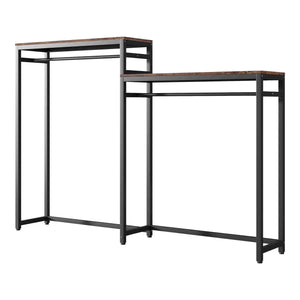 Garderobenständer Skestbyena aus zwei Elementen 140x240x40 cm Schwarz/Walnussoptik [en.casa]