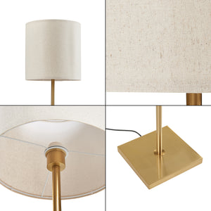 Stehleuchte Fildholm 157cm Messingfarben/Leinenoptik [lux.pro]