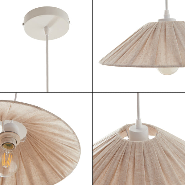 Hängeleuchte Bridge Weiß/Beige [lux.pro]