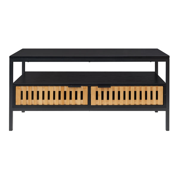 Couchtisch Luniehti 100x40x48 cm Schwarz/Natur [en.casa]