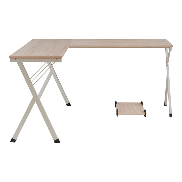 Schreibtisch Tarielarg mit PC-Ständer L-förmig 158x120x75 cm Eicheoptik [en.casa]