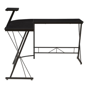 Schreibtisch Yremso L-förmig 122x122x98 cm Schwarz [en.casa]