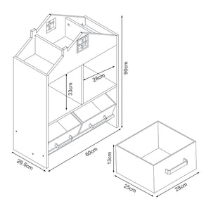 Kinderregal Vipsali 90x60x27 cm Mintgrün/Weiß [en.casa]