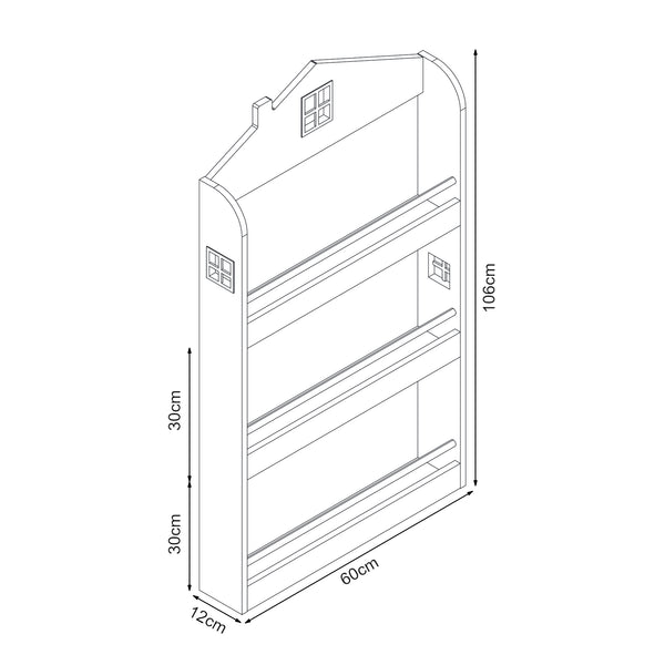 Kinderregal Vipsali 106x60x12 cm Mintgrün/Weiß [en.casa]