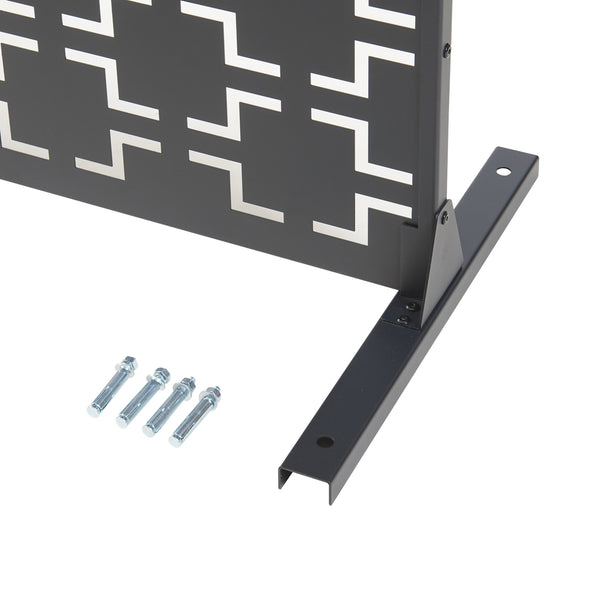 Indoor Trennwand Aaskis Stahl 200x100x50 cm Schwarz [casa.pro]