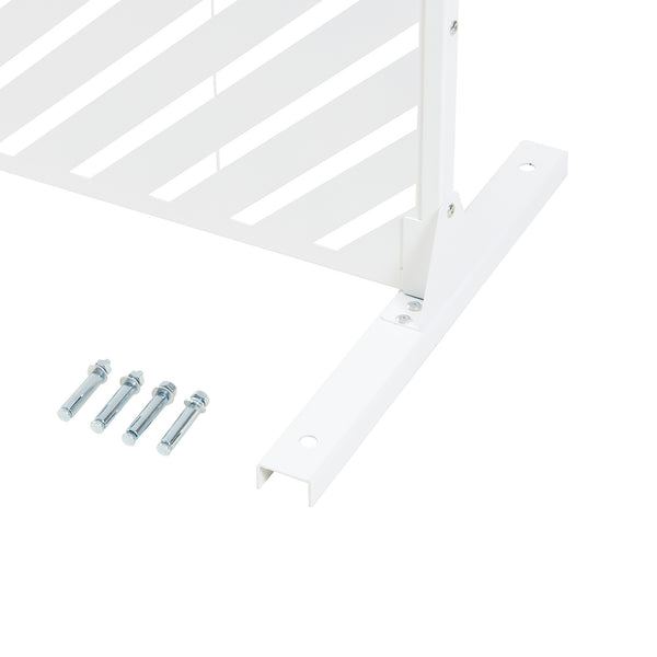 Indoor Trennwand Kekan Stahl 200x100x50 cm Weiß [casa.pro]