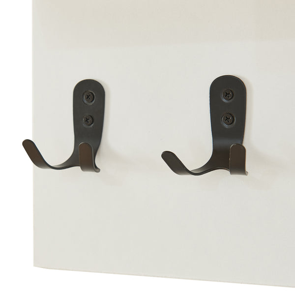 Wandgarderobe Botaruvn mit 2 Ablagen 34x59x13 cm Beige/Weiß [en.casa]