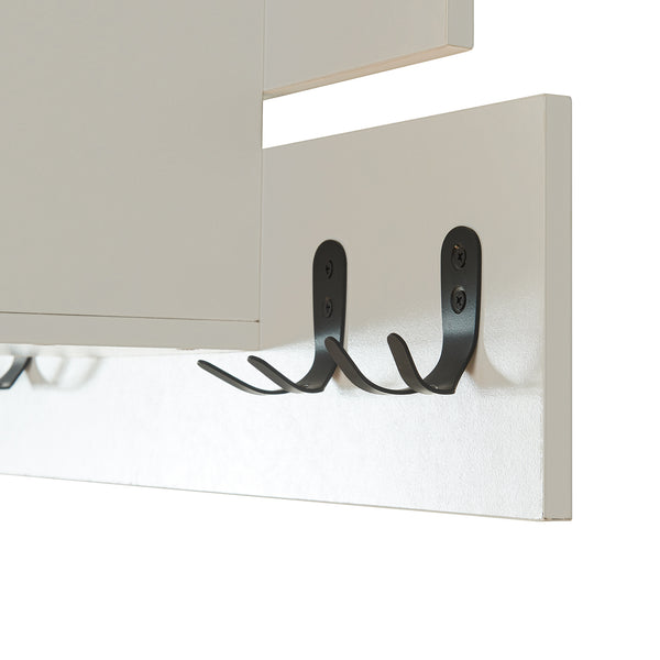 Wandgarderobe Vänd mit Ablagefach 32x60x14 cm Weiß [en.casa]