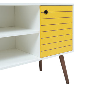 Fernsehschrank Vare 100x40x66 cm Weiß/Gelb [en.casa]