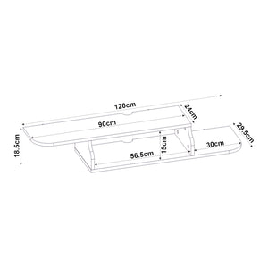 TV-Lowboard hängend Kershaby 120x30x19 cm Weiß [en.casa]