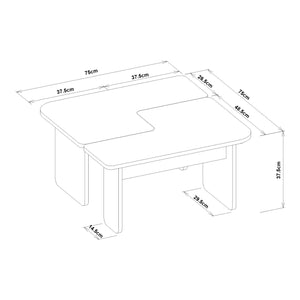 Couchtisch Boneksbelt 2-tlg. Sandstein- und Travertinfarben [en.casa]
