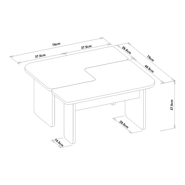 Couchtisch Boneksbelt 2-tlg. Sandstein- und Travertinfarben [en.casa]
