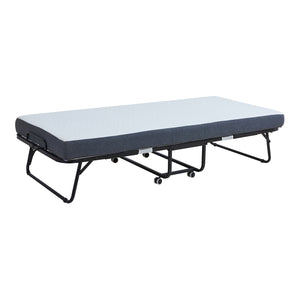 Metall-Klappbett Borjavle mit Matratze 200x90cm Schwarz [en.casa]