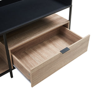 Fernsehtisch Belana 120x40x54 cm Schwarz/Eicheoptik [en.casa]